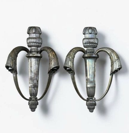 SIMONET FRÈRES 
Paire d'appliques à deux lumières 