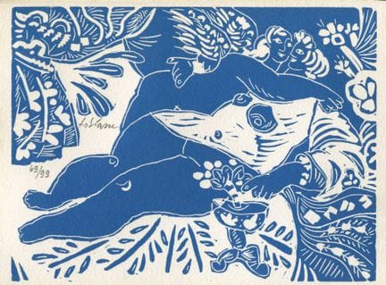 Théo TOBIASSE (1927-2012)
L'Amour.
Gravure sur boi