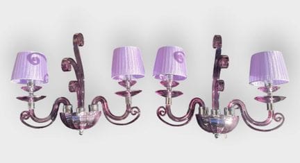 EUROLUCE
Par de apliques de dos luces de cristal d