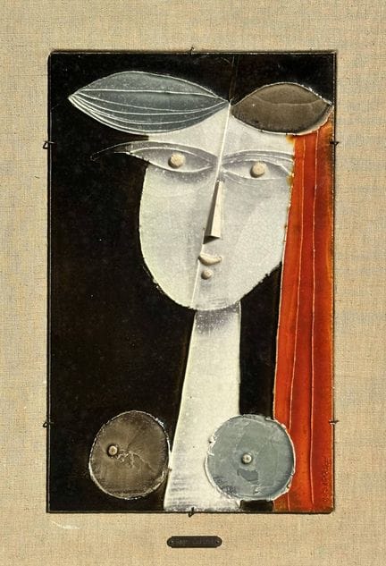 Roger CAPRON (1922-2006) 
Placa con retrato - haci