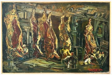 Jean ROGER (1924-2015) 
Charcutería
Óleo sobre lie