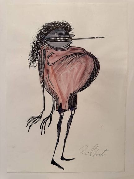 Tim BURTON (1958), según
Dibujo a lápiz y rotulado