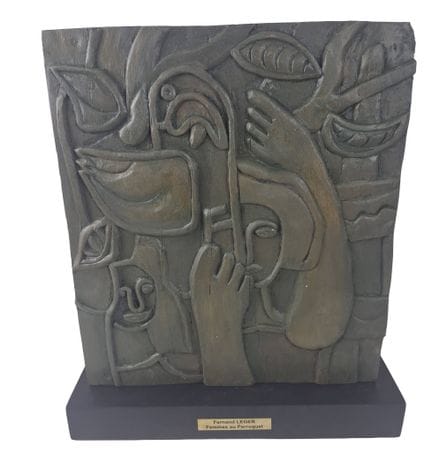 费尔南·莱热（1881-1955），据
《鹦鹉女子》
塔马里纳木雕刻。底座为熏黑木质，配黄铜铭牌。品