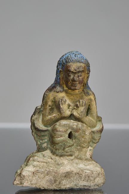 STATUETTA IN ARGILLA DI PADAMPA SANGYE LAMA, TIBET