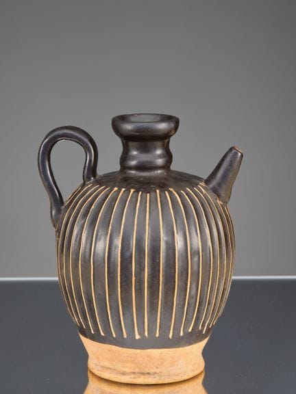 (R) BROCCA DA VINO, SMALTO MARRONE DI HENAN, XII S