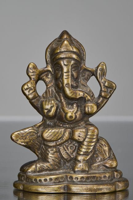 SITZENDER GANESHA AUF EINER RATTE, INDIEN, 18. JAH