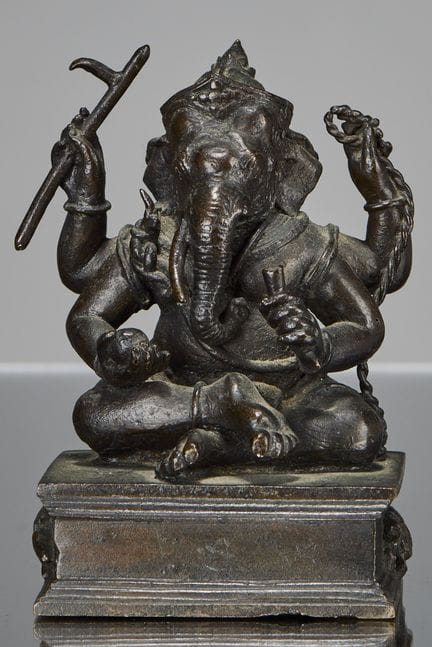 GANESHA ASSIS EN BRONZE, THAÏLANDE, XIXe SIÈCLE

D
