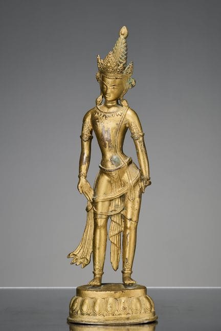STATUETTE DE PADMAPANI EN BRONZE, NÉPAL, XXe SIÈCL