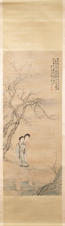 EINE CHINESISCHE HÄNGEROLLE MIT DER DARSTELLUNG ZW