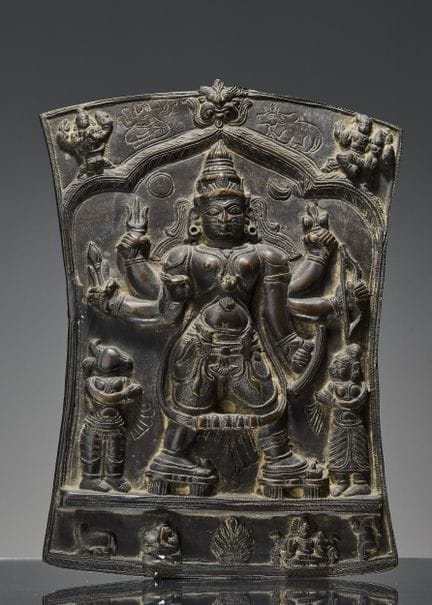 PLAQUE EN RELIEF EN BRONZE REPRÉSENTANT VIRABHADRA