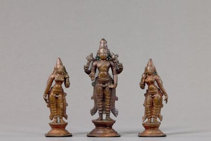ENSEMBLE DE STATUETTES DE VISHNU EN BRONZE, INDE, 