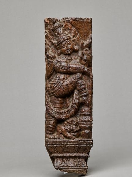 HOLZSCHNITZEREI MIT DARSTELLUNG VON SHIVA NATARAJA