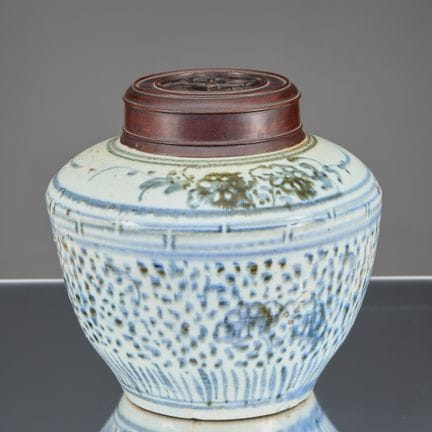 (R) VASO PER LO ZENZERO, PORCELLANA BLU E BIANCA, 