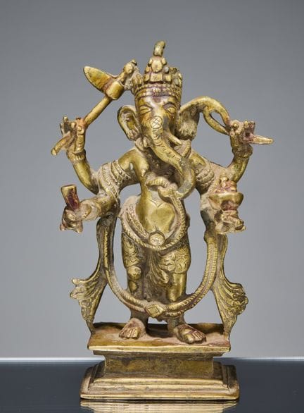 STEHENDER GANESHA AUS BRONZE, INDIEN, 18. JAHRHUND
