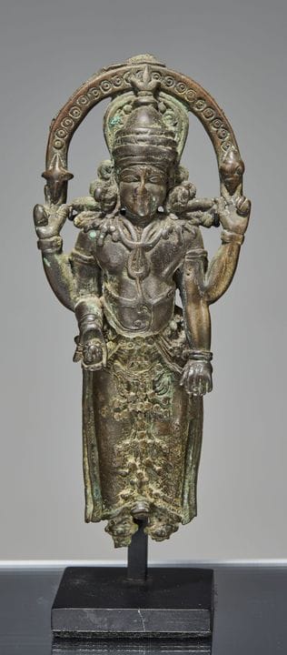 STATUETTE DE VISHNU EN BRONZE, KERALA, XVe SIÈCLE
