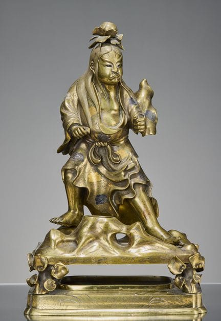 (R) DIVINITÀ DELLA FORESTA IN BRONZO, CON INTARSI 