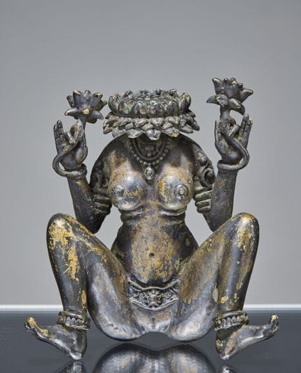 RARE STATUETTE INDIENNE EN BRONZE DU XVIe SIÈCLE, 
