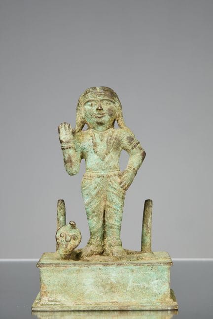 RARA STATUETTA IN BRONZO DI MANASA, INDIA, XVIII S