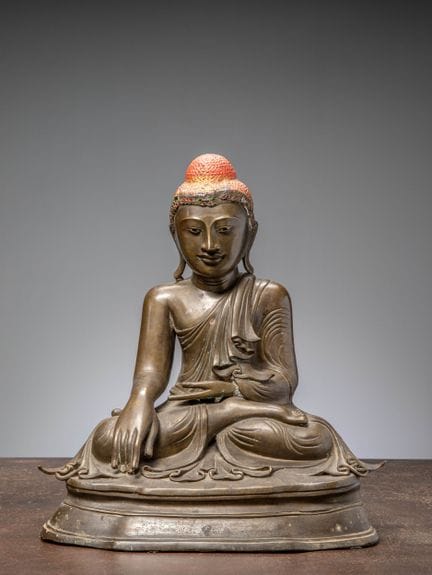 (R) STATUETTE EN BRONZE DE GAUTAMA BOUDDHA, BIRMAN