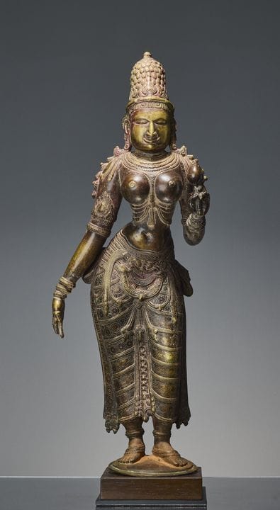 STATUE DE PARVATI EN BRONZE, INDE, XVIIIe SIÈCLE

