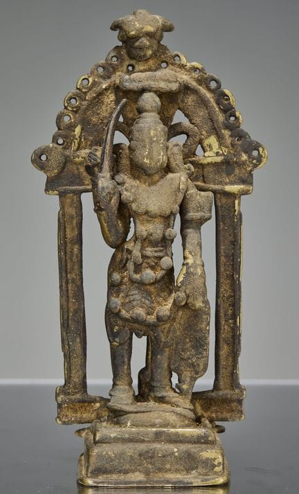 STEHENDE BRONZEFIGUR VON VAIRBHADRA, INDIEN, 18. J