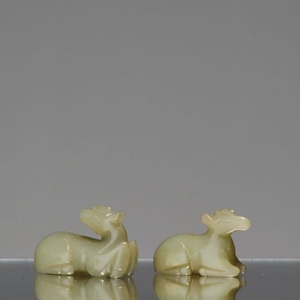 DUE ANIMALI SCOLPITI IN GIADA, CINA

Dimensioni: A