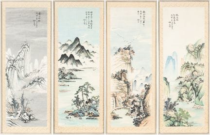 (R) EIN SET AUS VIER CHINESISCHEN LANDSCHAFTSGEMÄL