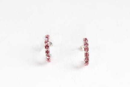 Ein Paar Creolen Ohrstecker. Sterlingsilber. Rosa 
