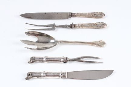 Carving set. 800 silver. Also included is a separa