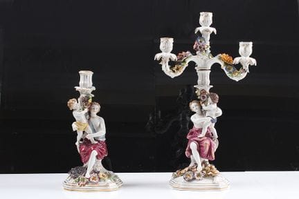 Paire de chandeliers figuratifs. Schierholz, après