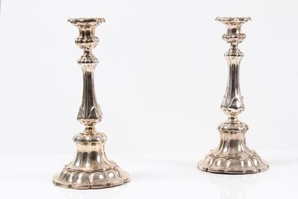 Paire de chandeliers. Fin du 19e siècle. Argent 13