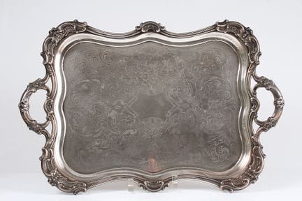 Serving tray. Berlin, 13 lot silver. Rectangular t