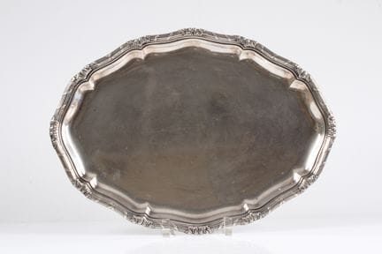 Serving tray. 800 silver. German, featuring a cres