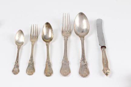 Cutlery set. 750 silver. Berlin, 19th century. S.Y