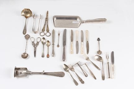 Set. 10 silver pieces. 925/800. Two pairs of sciss