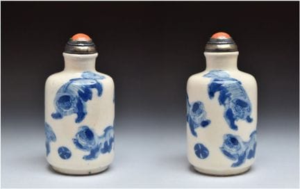 BOUTEILLE À PRISER « À PÂTE MOLLE » BLEUE ET BLANC
