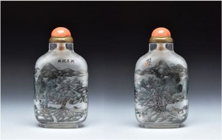 BOUTEILLE À TABAC À PRISER EN CRISTAL DE ROCHE PEI