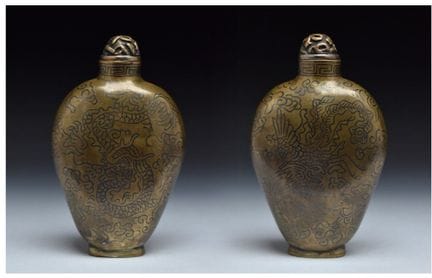 EINE MIT BRONZE UND SILBER INLAGEGARNIERTEN „DRACH