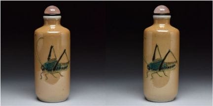 EINE „FAMILLE-VERTE“-PORZELLAN-SNUFFFLASCHE MIT „K