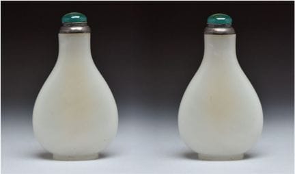 UNE BOUTEILLE À TABAC EN JADE BLANC SCULPTÉ, 1780-