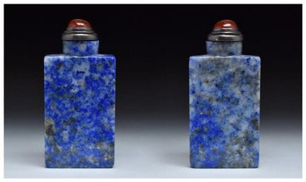 FRASCO DE TABACO DE LAPIS LÁZULI TALLADO, 1820-190