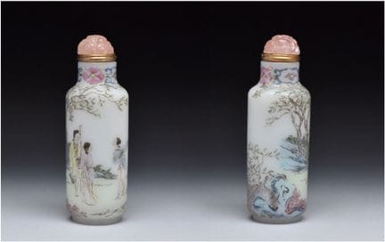 EINE EMAILLIERTE „FAMILLE ROSE“-SNUFFFLASCHE AUS W