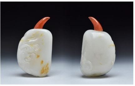 UNE BOUTEILLE À TABAC À PRISER EN JADE BLANC SCULP