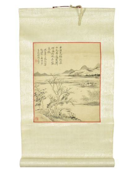 WEITERE OBJEKTE: EIN CHINESISCHES ROLLENBILD EIN C