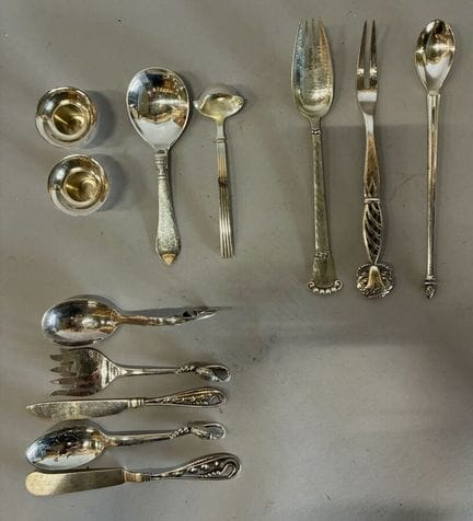 GEORG JENSEN (1866–1935)
Set of silver plated cutl