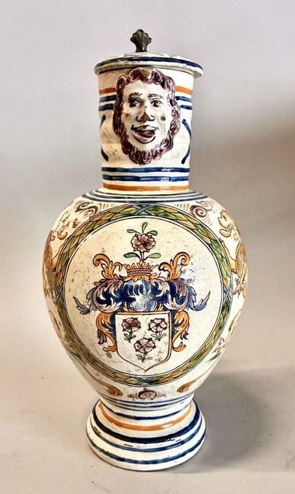 GERMANY - FRIEDBERG.
Polychrome earthenware jug wi