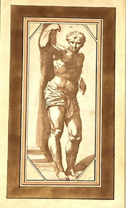 SCHOOL 
Academic nude study 
Ink wash on paper, si
