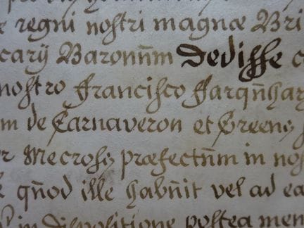 Documents.- Carta resig(nationis) de Carnaveron et