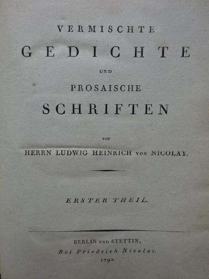 Nicolay, LHv. Poèmes et écrits en prose divers. 8 