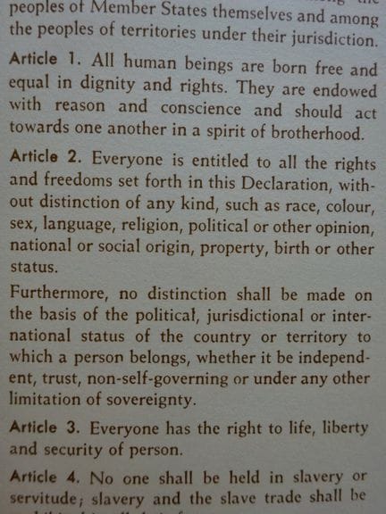 Recht.- Universal Declaration of Human Rights. Shi